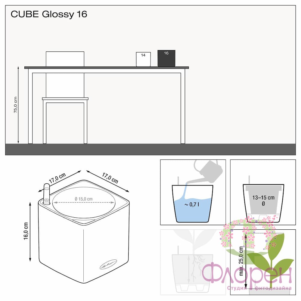 Lechuza CUBE Glossy Premium фото 2